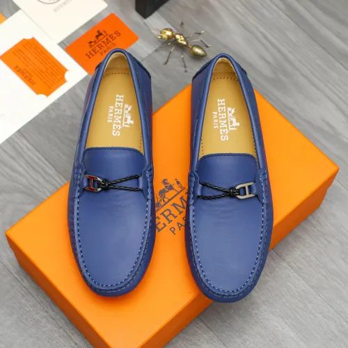 Replica Hermes Leather Shoes For Men #1443602 $80.00 USD for Wholesale