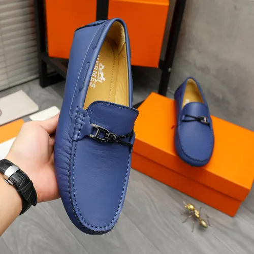 Replica Hermes Leather Shoes For Men #1443602 $80.00 USD for Wholesale