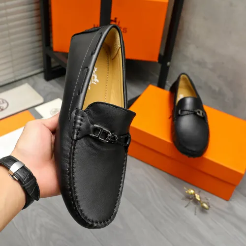 Replica Hermes Leather Shoes For Men #1443603 $80.00 USD for Wholesale