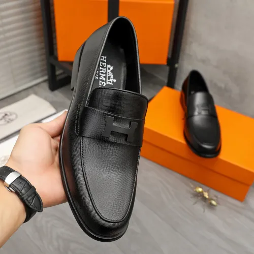 Replica Hermes Leather Shoes For Men #1443605 $85.00 USD for Wholesale