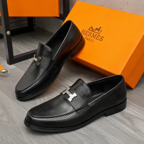 Wholesale Hermes Leather Shoes For Men #1443606 $85.00 USD, Wholesale Quality Replica Hermes Leather Shoes