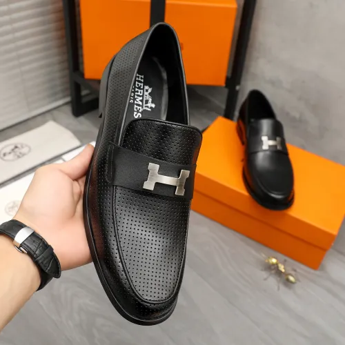 Replica Hermes Leather Shoes For Men #1443606 $85.00 USD for Wholesale