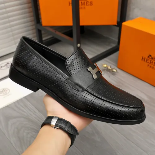 Replica Hermes Leather Shoes For Men #1443606 $85.00 USD for Wholesale