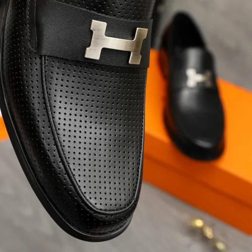 Replica Hermes Leather Shoes For Men #1443606 $85.00 USD for Wholesale
