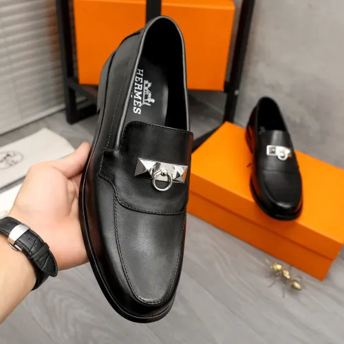 Replica Hermes Leather Shoes For Men #1443608 $85.00 USD for Wholesale