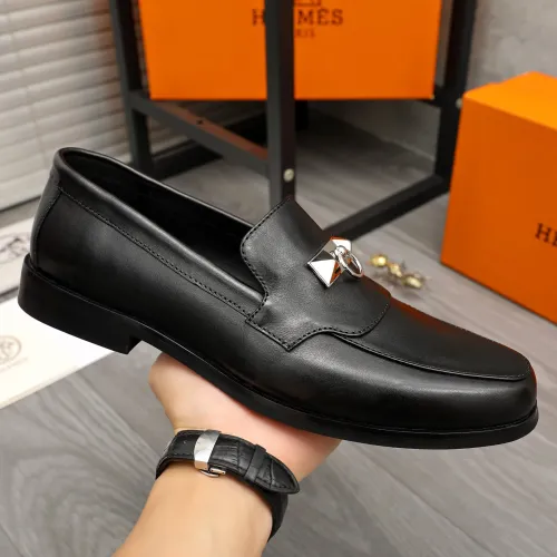 Replica Hermes Leather Shoes For Men #1443608 $85.00 USD for Wholesale
