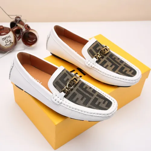 Replica Fendi Leather Shoes For Men #1443609 $76.00 USD for Wholesale