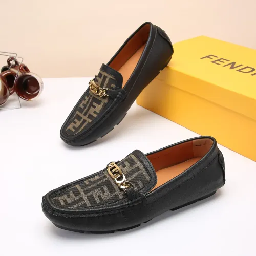 Wholesale Fendi Leather Shoes For Men #1443610 $76.00 USD, Wholesale Quality Replica Fendi Leather Shoes