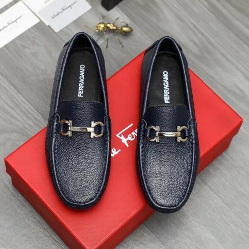 Replica Salvatore Ferragamo Leather Shoes For Men #1443615 $80.00 USD for Wholesale