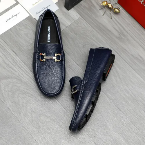 Replica Salvatore Ferragamo Leather Shoes For Men #1443615 $80.00 USD for Wholesale