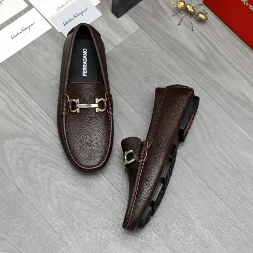 Replica Salvatore Ferragamo Leather Shoes For Men #1443616 $80.00 USD for Wholesale
