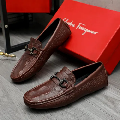Wholesale Salvatore Ferragamo Leather Shoes For Men #1443620 $80.00 USD, Wholesale Quality Replica Salvatore Ferragamo Leather Shoes