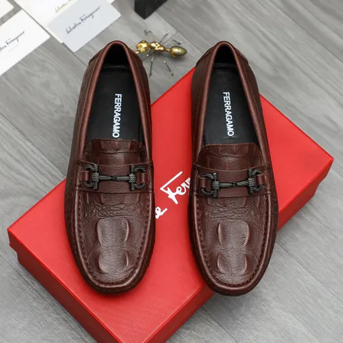 Replica Salvatore Ferragamo Leather Shoes For Men #1443620 $80.00 USD for Wholesale