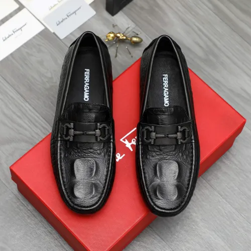 Replica Salvatore Ferragamo Leather Shoes For Men #1443622 $80.00 USD for Wholesale