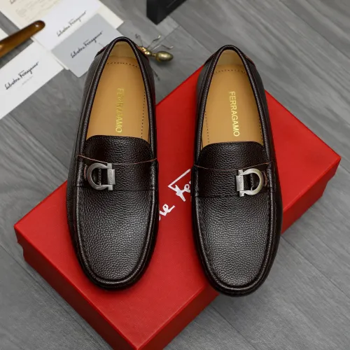 Replica Salvatore Ferragamo Leather Shoes For Men #1443627 $80.00 USD for Wholesale