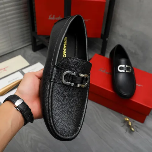 Replica Salvatore Ferragamo Leather Shoes For Men #1443631 $80.00 USD for Wholesale