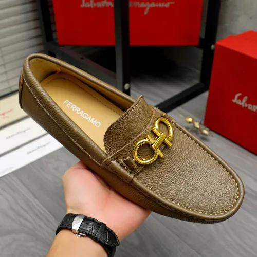 Replica Salvatore Ferragamo Leather Shoes For Men #1443632 $80.00 USD for Wholesale