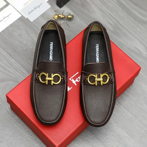 Replica Salvatore Ferragamo Leather Shoes For Men #1443633 $80.00 USD for Wholesale