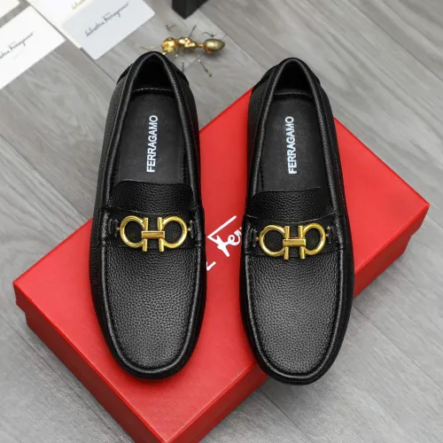 Replica Salvatore Ferragamo Leather Shoes For Men #1443634 $80.00 USD for Wholesale