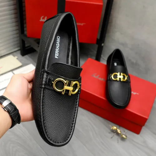 Replica Salvatore Ferragamo Leather Shoes For Men #1443634 $80.00 USD for Wholesale