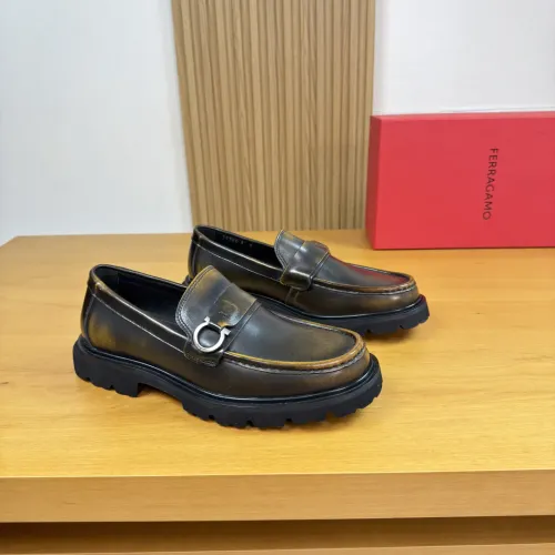 Wholesale Salvatore Ferragamo Leather Shoes For Men #1443640 $155.00 USD, Wholesale Quality Replica Salvatore Ferragamo Leather Shoes