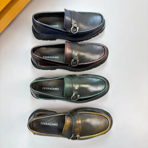 Replica Salvatore Ferragamo Leather Shoes For Men #1443642 $155.00 USD for Wholesale