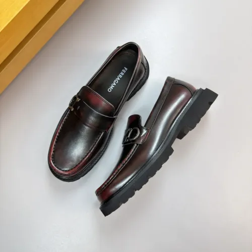 Replica Salvatore Ferragamo Leather Shoes For Men #1443643 $155.00 USD for Wholesale