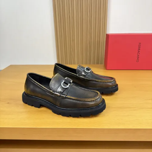 Wholesale Salvatore Ferragamo Leather Shoes For Men #1443644 $155.00 USD, Wholesale Quality Replica Salvatore Ferragamo Leather Shoes