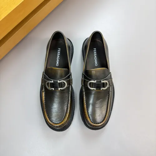Replica Salvatore Ferragamo Leather Shoes For Men #1443644 $155.00 USD for Wholesale