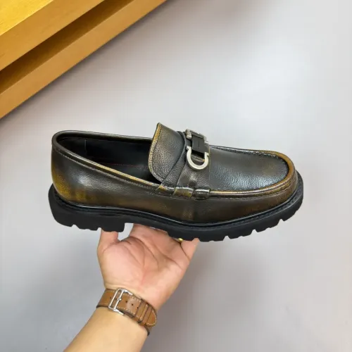 Replica Salvatore Ferragamo Leather Shoes For Men #1443644 $155.00 USD for Wholesale
