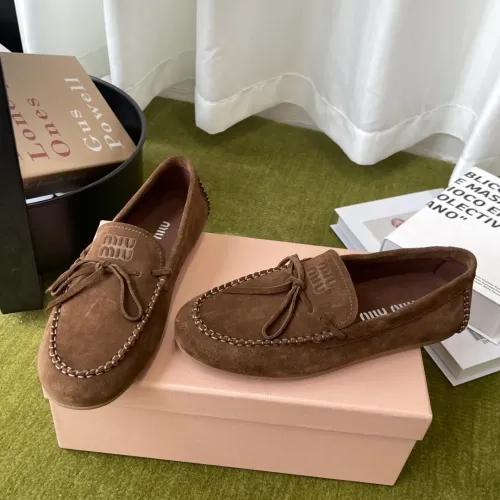 Wholesale MIU MIU Flat Shoes For Women #1443729 $100.00 USD, Wholesale Quality Replica MIU MIU Flat Shoes