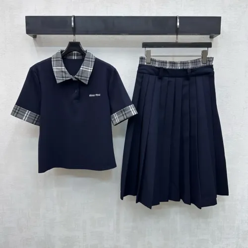 Wholesale MIU MIU Tracksuits Short Sleeved For Women #1444398 $122.00 USD, Wholesale Quality Replica MIU MIU Tracksuits