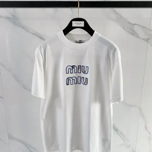 Wholesale MIU MIU T-Shirts Short Sleeved For Unisex #1444456 $72.00 USD, Wholesale Quality Replica MIU MIU T-Shirts