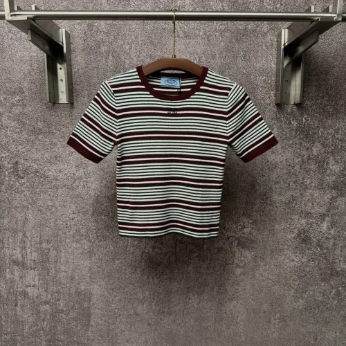 Wholesale Prada T-Shirts Short Sleeved For Women #1444590 $56.00 USD, Wholesale Quality Replica Prada T-Shirts