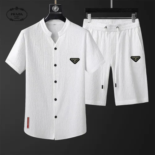 Wholesale Prada Tracksuits Short Sleeved For Men #1444632 $68.00 USD, Wholesale Quality Replica Prada Tracksuits