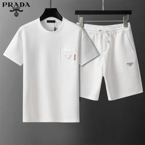 Wholesale Prada Tracksuits Short Sleeved For Men #1444870 $80.00 USD, Wholesale Quality Replica Prada Tracksuits