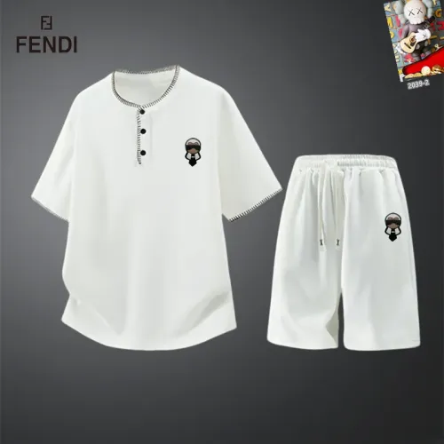 Wholesale Fendi Tracksuits Short Sleeved For Men #1444910 $56.00 USD, Wholesale Quality Replica Fendi Tracksuits