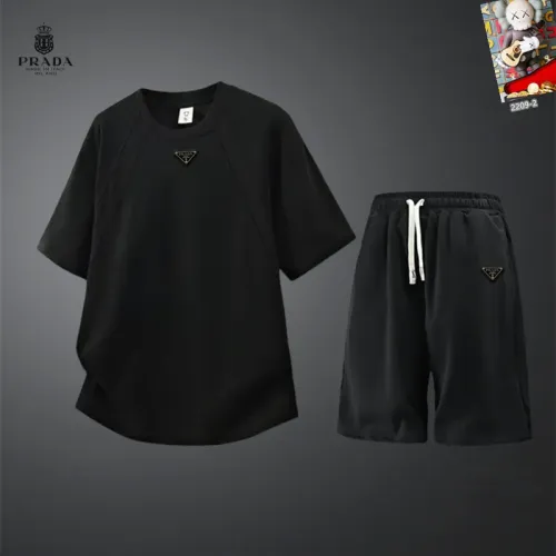 Wholesale Prada Tracksuits Short Sleeved For Men #1444941 $56.00 USD, Wholesale Quality Replica Prada Tracksuits