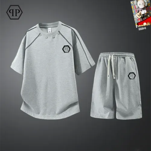 Wholesale Philipp Plein PP Tracksuits Short Sleeved For Men #1444947 $56.00 USD, Wholesale Quality Replica Philipp Plein PP Tracksuits