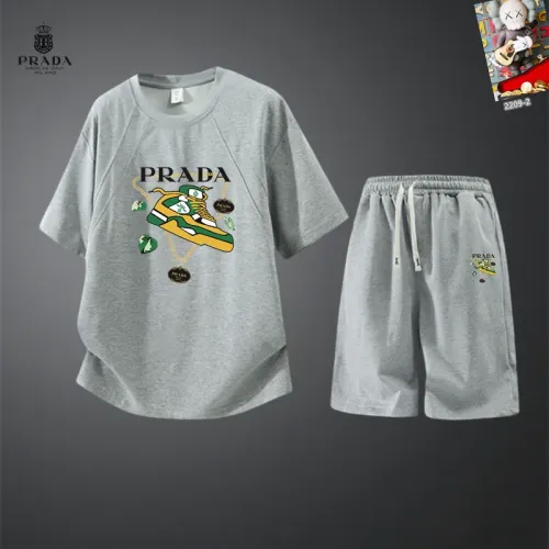 Wholesale Prada Tracksuits Short Sleeved For Men #1444960 $56.00 USD, Wholesale Quality Replica Prada Tracksuits