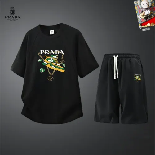 Wholesale Prada Tracksuits Short Sleeved For Men #1444962 $56.00 USD, Wholesale Quality Replica Prada Tracksuits