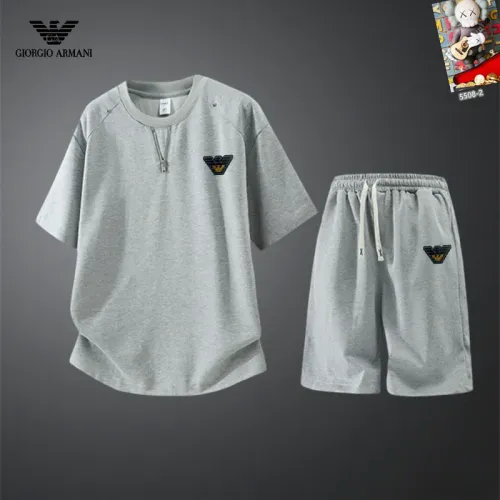 Wholesale Armani Tracksuits Short Sleeved For Men #1444968 $56.00 USD, Wholesale Quality Replica Armani Tracksuits