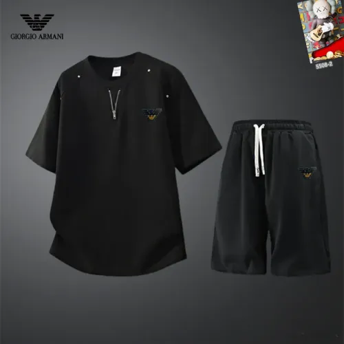 Wholesale Armani Tracksuits Short Sleeved For Men #1444970 $56.00 USD, Wholesale Quality Replica Armani Tracksuits