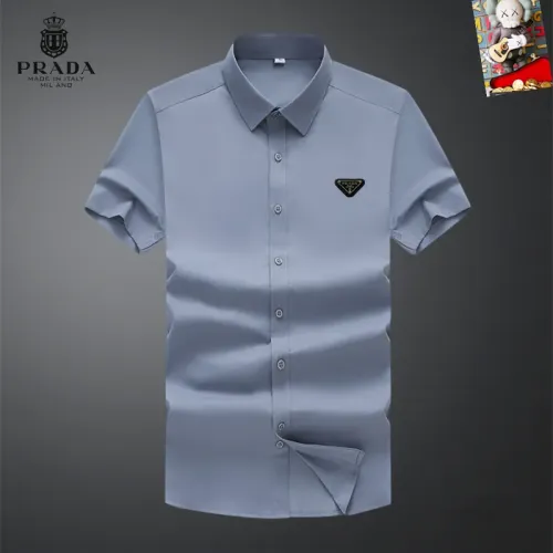 Wholesale Prada Shirts Short Sleeved For Unisex #1445105 $38.00 USD, Wholesale Quality Replica Prada Shirts