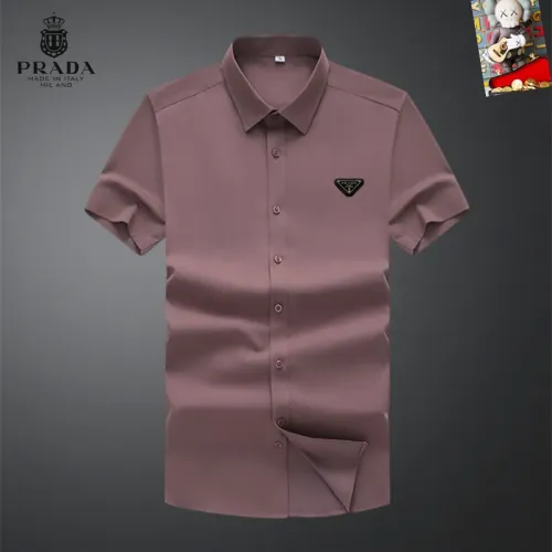 Wholesale Prada Shirts Short Sleeved For Unisex #1445110 $38.00 USD, Wholesale Quality Replica Prada Shirts
