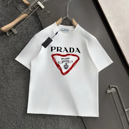 Wholesale Prada T-Shirts Short Sleeved For Men #1445543 $40.00 USD, Wholesale Quality Replica Prada T-Shirts
