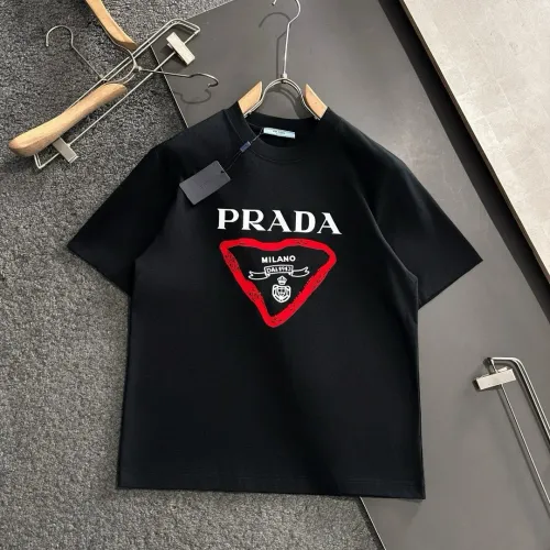 Wholesale Prada T-Shirts Short Sleeved For Men #1445544 $40.00 USD, Wholesale Quality Replica Prada T-Shirts