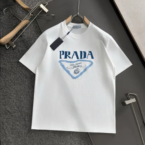 Wholesale Prada T-Shirts Short Sleeved For Men #1445555 $40.00 USD, Wholesale Quality Replica Prada T-Shirts
