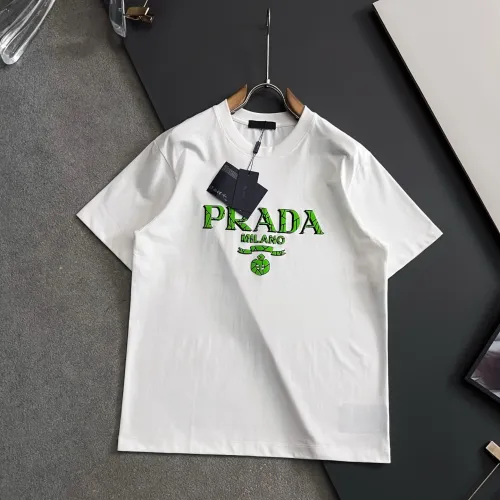 Wholesale Prada T-Shirts Short Sleeved For Men #1445583 $40.00 USD, Wholesale Quality Replica Prada T-Shirts