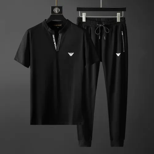 Wholesale Armani Tracksuits Short Sleeved For Men #1445676 $68.00 USD, Wholesale Quality Replica Armani Tracksuits